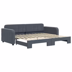 VidaXL 3196930, lit sofa, Gris, mousse, Métal, Polyester, Bois, 2240 mm, 1000 mm