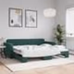 vidaXL Lit de jour avec gigogne sans matelas vert foncé 90x200 cm - 90 x 200 cm