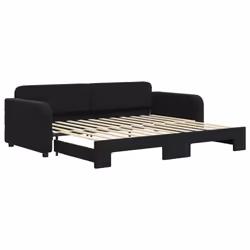 VidaXL 3196933, lit sofa, Noir, mousse, Métal, Polyester, Bois, 2240 mm, 1000 mm