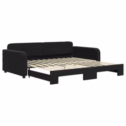 VidaXL 3196940, lit sofa, Noir, mousse, Métal, Polyester, Bois, 2230 mm, 1100 mm