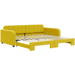 Lit de jour avec lit gigogne jaune 100x200 cm velours Vidaxl