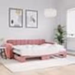 vidaXL Lit de jour avec lit gigogne et matelas rose 80x200 cm velours - 180 x 200 cm