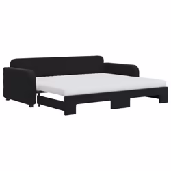 VidaXL 3196950, lit sofa, Noir, mousse, Métal, Polyester, Bois, 2230 mm, 910 mm