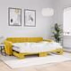 vidaXL Lit de jour avec lit gigogne et matelas jaune 80x200 cm velours - 80 x 200 cm