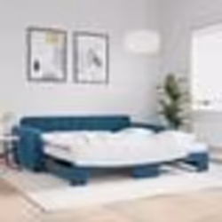 vidaXL Lit de jour avec lit gigogne et matelas bleu 100x200 cm velours - 100 x 200 cm