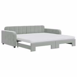 VidaXL 3196960, lit sofa, Gris, mousse, Métal, Polyester, Bois, 2230 mm, 1100 mm