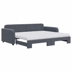 VidaXL 3196961, lit sofa, Gris, mousse, Métal, Polyester, Bois, 2230 mm, 1100 mm