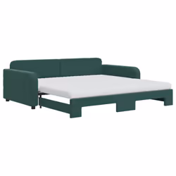VidaXL 3196962, lit sofa, Vert, mousse, Métal, Polyester, Bois, 2230 mm, 1100 mm