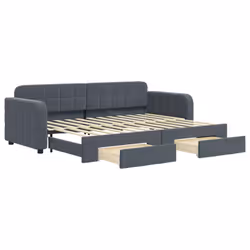 VidaXL 3196971, lit sofa, Gris, mousse, Métal, Polyester, Bois, 2230 mm, 910 mm