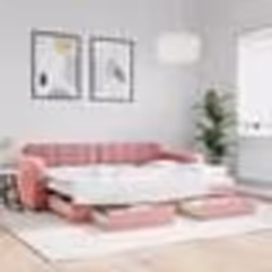 vidaXL Lit de jour avec gigogne et tiroirs sans matelas rose 80x200 cm - 80 x 200 cm