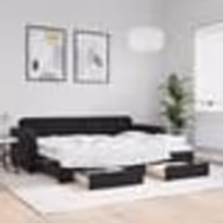 vidaXL Lit de jour avec gigogne et tiroirs sans matelas noir 80x200 cm - 80 x 200 cm