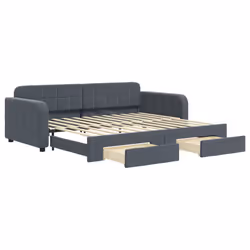 VidaXL 3196978, lit sofa, Gris, mousse, Métal, Polyester, Bois, 2240 mm, 1000 mm