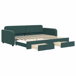 VidaXL 3196979, lit sofa, Vert, mousse, Métal, Polyester, Bois, 2240 mm, 1000 mm