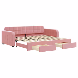 VidaXL 3196980, lit sofa, Rose, mousse, Métal, Polyester, Bois, 2240 mm, 1000 mm