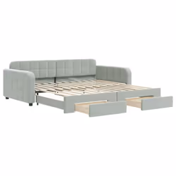 VidaXL 3196984, lit sofa, Gris, mousse, Métal, Polyester, Bois, 2230 mm, 1100 mm