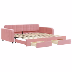 VidaXL 3196987, lit sofa, Rose, mousse, Métal, Polyester, Bois, 2230 mm, 1100 mm