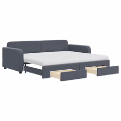VidaXL 3196995, lit sofa, Gris, mousse, Métal, Polyester, Bois, 2230 mm, 910 mm