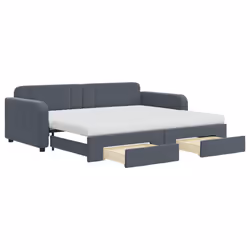 VidaXL 3197002, lit sofa, Gris, mousse, Métal, Polyester, Bois, 2240 mm, 1000 mm