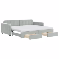 VidaXL 3197008, lit sofa, Gris, mousse, Métal, Polyester, Bois, 2230 mm, 1100 mm