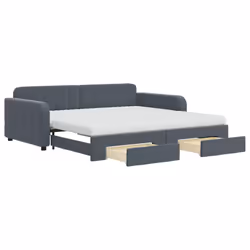 VidaXL 3197009, lit sofa, Gris, mousse, Métal, Polyester, Bois, 2230 mm, 1100 mm