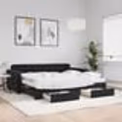 vidaXL Lit de jour avec gigogne et tiroirs noir 90x190 cm velours - 90 x 190 cm