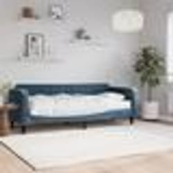 vidaXL Lit de jour avec matelas bleu 80x200 cm velours - 80 x 200 cm