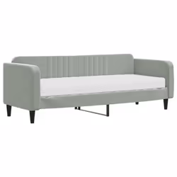 VidaXL 3197032, lit sofa, Gris, mousse, Métal, Polyester, Bois, 2230 mm, 900 mm
