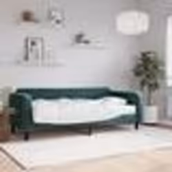 vidaXL Lit de jour avec matelas vert foncé 90x200 cm velours - 90 x 200 cm