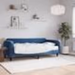 vidaXL Lit de jour avec matelas bleu 100x200 cm velours - 100 x 200 cm