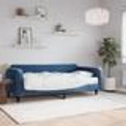 vidaXL Lit de jour avec matelas bleu 100x200 cm velours - 100 x 200 cm