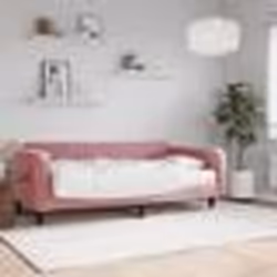 vidaXL Lit de jour avec matelas rose 100x200 cm velours - 100 x 200 cm
