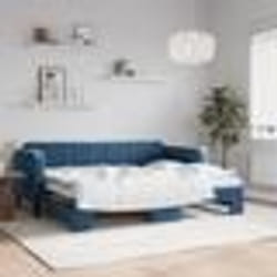 vidaXL Lit de jour avec gigogne sans matelas bleu 80x200 cm - 180 x 200 cm