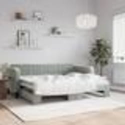 vidaXL Lit de jour avec gigogne sans matelas gris clair 80x200 cm - 80 x 200 cm