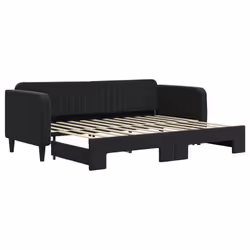 VidaXL 3197060, lit sofa, Noir, mousse, Métal, Polyester, Bois, 2230 mm, 900 mm