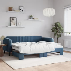 vidaXL Lit de jour avec gigogne sans matelas bleu 90x200 cm - 180 x 200 cm
