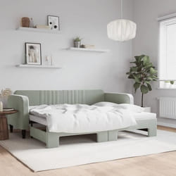 vidaXL Lit de jour avec gigogne sans matelas gris clair 90x200 cm - 90 x 200 cm