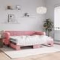 vidaXL Lit de jour avec gigogne sans matelas rose 90x200 cm - 90 x 200 cm