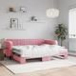 vidaXL Lit de jour avec gigogne sans matelas rose 90x200 cm - 90 x 200 cm