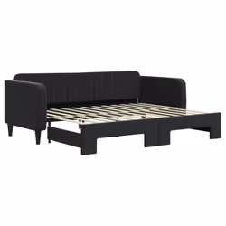 VidaXL 3197067, lit sofa, Noir, mousse, Métal, Polyester, Bois, 2230 mm, 1000 mm