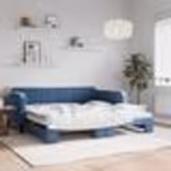 vidaXL Lit de jour avec gigogne sans matelas bleu 100x200 cm - 100 x 200 cm