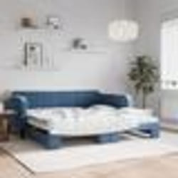 vidaXL Lit de jour avec gigogne sans matelas bleu 100x200 cm - 100 x 200 cm