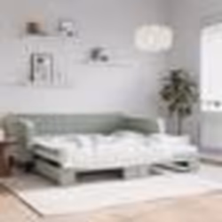 vidaXL Lit de jour avec gigogne sans matelas gris clair 100x200 cm - 100 x 200 cm