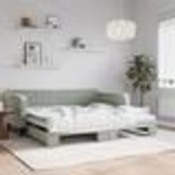 vidaXL Lit de jour avec gigogne sans matelas gris clair 100x200 cm - 100 x 200 cm