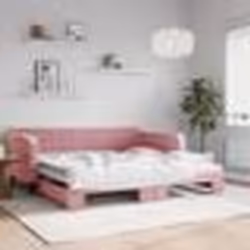 vidaXL Lit de jour avec lit gigogne rose 100x200 cm velours 3197073