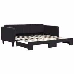 VidaXL 3197074, lit sofa, Noir, mousse, Métal, Polyester, Bois, 2230 mm, 1100 mm