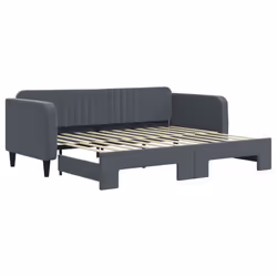 VidaXL 3197077, lit sofa, Gris, mousse, Métal, Polyester, Bois, 2130 mm, 1000 mm