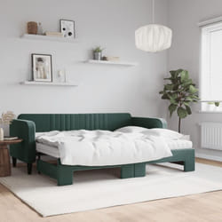Vidaxl - Lit De Jour Avec Gigogne Et Matelas Vert Foncé 80x200cm Velours