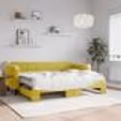 vidaXL Lit de jour avec lit gigogne et matelas jaune 80x200 cm velours - 80 x 200 cm