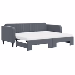 VidaXL 3197088, lit sofa, Gris, mousse, Métal, Polyester, Bois, 2230 mm, 1000 mm