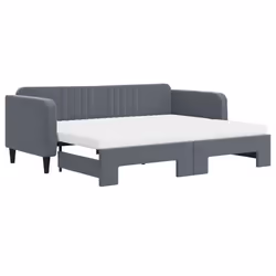 VidaXL 3197095, lit sofa, Gris, mousse, Métal, Polyester, Bois, 2230 mm, 1100 mm